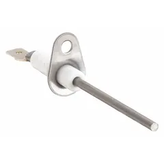 This flame sensor detects the presence of a flame in gas-fired heating equipment. It ensures the burner is lit before allowing fuel flow, preventing gas accumulation. Common applications include furnaces, boilers, and commercial HVAC systems where reliable flame verification is critical for safe operation.