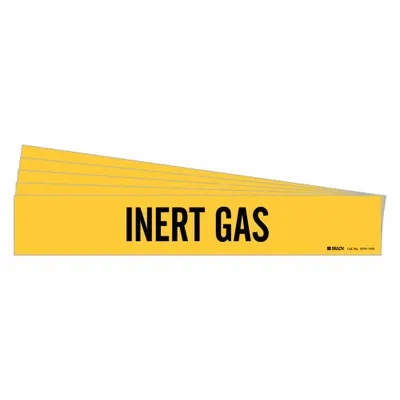 BRADY Pipe Marker: Inert Gas, Yellow, Black, Fits 8 in and Larger Pipe O.D., 1 Pipe Markers - Inert Gas Adhesive Pipe Markers