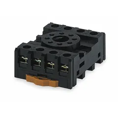 This 8-pin socket supports both DIN-rail and surface mounting configurations, providing flexible installation for industrial control panels. It is designed for use with compatible relays in automation and machinery applications.