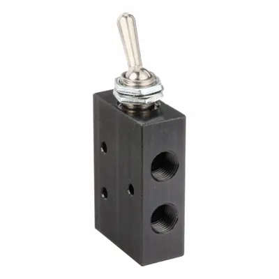 PNEUMADYNE INC Manual Air Control Valve: Four-Way / Two-Position, 1/8 in Female NPT, Toggle - Pneumadyne 45 Series Manual Air Control Valves