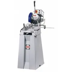 Manual cold saw with 10 in (254 mm) blade diameter, operating on 110V AC. Designed for low-speed cutting of metal with minimal heat buildup and burrs. Suitable for fabrication, maintenance, and production environments requiring clean, accurate cuts on ferrous materials.