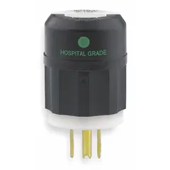 This LEVITON straight blade plug features a NEMA 5-15P configuration rated 125V AC and 15 A with 2 poles and 3 blades. The black/white housing is suitable for general purpose power connections in electrical wiring applications. Typical uses include power cords for equipment and appliances requiring a grounded 125V connection.