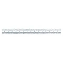 Steel mounting channel for terminal blocks, NEMA type, standard profile. Overall length 72 inches, height 0.22 inches. Used to mount and organize terminal blocks in control panels and electrical enclosures.