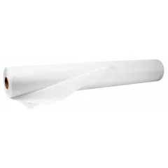 White non-woven fabric roll, 18 mil thick, 300 ft long, 56 in wide. Used for surface protection in construction or renovation areas to trap dirt and debris.