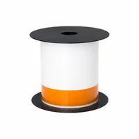 Pre-Cut Label Stock Roll: Orange Header, 4 in, Vinyl, Orange/White, Indoor/Outdoor (MPN BMSLT406AFC100)