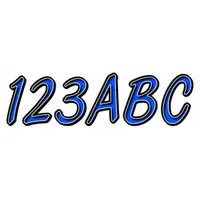 Letter and Number Label Set: Gen Identification/USCG, 3 in Character Ht, Proprietary, Black/Blue (MPN GBLBKG400)