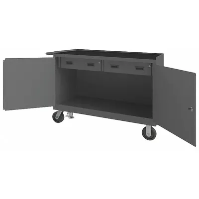 DURHAM MFG Mobile Cabinet Workbench: 48 in x 24 in, Rubber, 3,600 lb Overall Load Capacity - Mobile Cabinet Benches with Drawers
