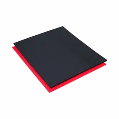 This black polyethylene foam insert is designed for tool storage applications, providing a custom shadow board to organize and protect tools within a toolbox. It measures 12 3/4 inches wide by 22 1/8 inches long, reducing tool movement and damage in industrial, automotive, and manufacturing environments.