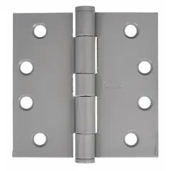 This steel full mortise-mount butt hinge features a 1 5/8 in leaf width and plain bearing type. Designed for flush installation in door frames, it provides pivoting and alignment for industrial doors in commercial or manufacturing facilities.