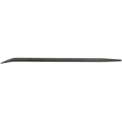 This aligning pry bar features a chisel end and tapered design for precise positioning of heavy components during assembly and maintenance. With a 16 in overall length, 5/8 in bar width, and 2 3/4 in end width, it provides leverage for prying and alignment tasks. It has no nail slots and meets ASME B107.410-2008 standards.
