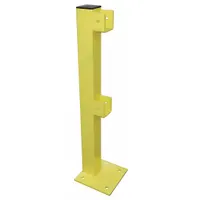 APPROVED VENDOR Flush End Post: 4 in Post Wd, End, 4 in Post Dp, 2 Rail Levels, Rubber Caps, Steel