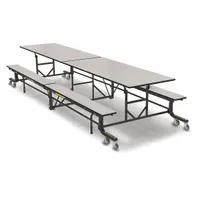 PALMER HAMILTON Cafeteria Bench Table: White Nebula, Bench Seat, 29 in Overall Ht, 55 in Overall Lg (MPN 19F18293012WNB)