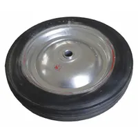 Replacement rubber wheel, 10-inch diameter, for use with select Dayton brand material handling equipment. Suitable for maintenance and repair of carts, dollies, and similar industrial applications