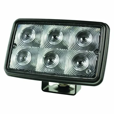 GROTE Vehicle Work Light: Rectangular, Spot, LED, Bracket, Blunt Cut Wires, Universal - Vehicle Standard Spotlights