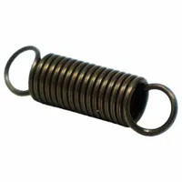 Extension Spring: Crossover Center Loop End, Brass, 1 3/64 in Free Lg, 0.04 in Wire Dia, 12 PK (MPN 020039000)