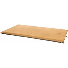 This self-inflating sleeping pad is made of polyester and measures 77 inches long, 39 inches wide, and 3 inches thick. It comes in a tan and black color scheme and includes a carry bag for transport. Designed for use with the DCTC343 cot, it provides cushioning and insulation for camping or outdoor sleeping.