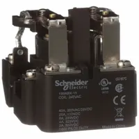 SCHNEIDER Open Power Relay: Surface Mounted, 40 A Current Rating, 240V AC, DPDT, 8 Pins/Terminals (MPN 199ABX-15)