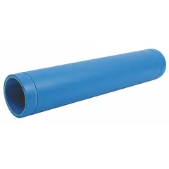 This unthreaded polypropylene pipe is rated Schedule 40 and measures 4 in nominal pipe size with a 10 ft overall length. The blue pipe uses electrofusion sealing for joint connections. Typical applications include industrial fluid handling, chemical processing, and water treatment systems requiring corrosion resistance.