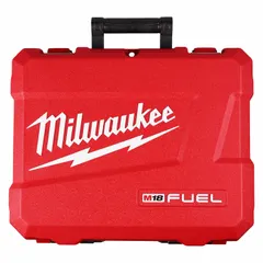 Protective carrying case designed for storage and transport of mid-torque impact wrenches. Compatible with select MILWAUKEE M18 FUEL models. Provides organized tool protection during job-site travel and storage.