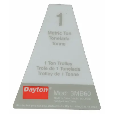 DAYTON Name Plate for Model 3MB60, Fits Dayton Brand - GGS Material Handling Parts