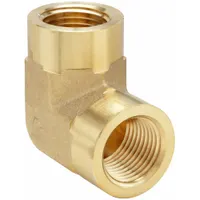This brass 90° elbow is a threaded extreme-pressure hydraulic pipe fitting with 1/8 in NPT connections. Rated for a maximum operating pressure of 3,200 psi, it is used to change flow direction in high-pressure fluid power systems
