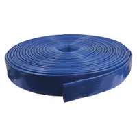 This PVC bulk water discharge hose features synthetic fabric reinforcement for enhanced strength. With a 6-inch inside diameter, 100-foot length, and 50 psi pressure rating, it is suitable for water transfer in dewatering, construction, and irrigation applications. The hose operates in temperatures from 5° to 150°F