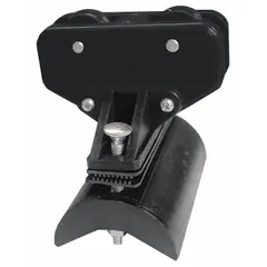 This plastic-framed intermediate trolley is designed for festoon systems using wire rope track and flat cable. Nylon wheels provide smooth travel. Compatible with cable widths from 0.87 to 2.13 inches. Suitable for supporting and guiding flat cables in applications requiring mobile power or data supply.