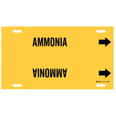 BRADY Ammonia Strap-On Pipe Marker - Ammonia Strap-On Pipe Markers