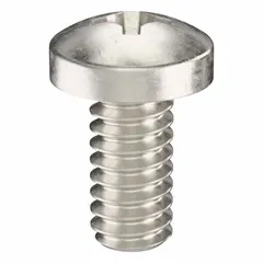 Pan head machine screw with #0-80 thread, 1/8 in length, made from 316 stainless steel with plain finish. Features a Phillips drive and #0 drive size. Suitable for precision fastening in electronics, instrumentation, and light assembly where a low-profile head and fine thread are required. Sold in packs of 50.