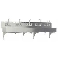 SANI-LAV Wash Station: 5 Stations, 8 in Bowl Dp, 97 in Bowl Lg, 16 1/2 in Bowl Wd, Faucet Included (MPN 510WF)