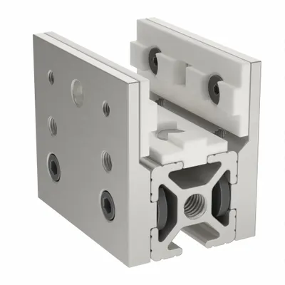 80/20 Linear Bearing: 10 Series, 1 7/8 in L x 1 5/8 in W x 2 1/16 in H, Silver - Modular Linear Bearing Assemblies