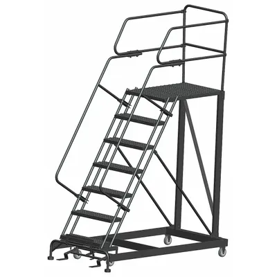 BALLYMORE Mobile Work Platform: 5.8 ft Platform Ht - Max, 36 in x 36 in, Steel - Manual-Lock Rolling Single-Access Platforms