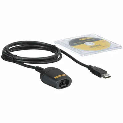 FLUKE Interface Cable: 0.9 ft Cable Lg - USB Interface Cables