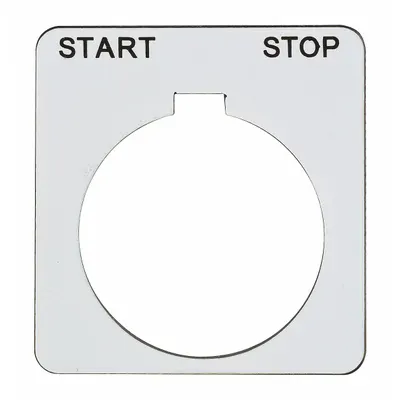 SCHNEIDER Legend Plate: 30 mm Panel Mounting Size, Square - Push-Button Rings & Plates