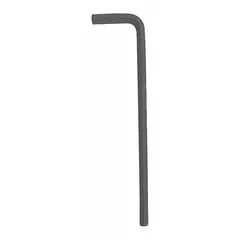 This L-shaped hex key features an 8 mm metric tip size and two tips for versatility. Constructed from alloy steel with a black oxide finish, it is designed for tightening or loosening hex socket screws and bolts in industrial maintenance, assembly, and repair applications.