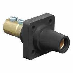 Female single pole receptacle with straight taper nose mating and double set screw termination. Rated 400 A. Suitable for high-current industrial power distribution systems in manufacturing, data centers, and heavy equipment installations.