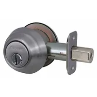 MASTER LOCK Deadbolt Lock: Cylindrical, 1 3/8 in Door Thick - Max, Nickel (MPN DSH0715KA4)