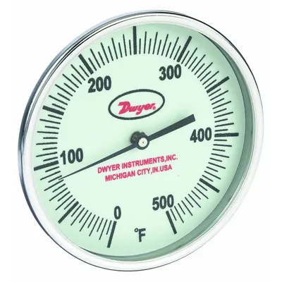 Dwyer Adjustable-Angle Glow-in-the-Dark Thread-Mount Dial Thermometer - Adjustable-Angle Glow-in-the-Dark Thread-Mount Dial Thermometers