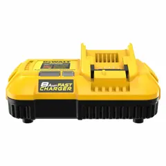 Single-port rapid charger for DEWALT 20V DC and 60V DC battery systems. Operates on 120V AC input and charges a 6 Ah battery in one hour. Suitable for construction, maintenance, and industrial applications requiring fast battery turnaround.