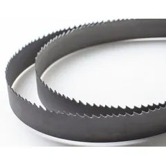 This M42 bi-metal band saw blade is designed for general purpose cutting of aluminum, carbon steel, and soft metals. The 10 ft length with a hook cutting edge suits production and maintenance tasks in fabrication and repair settings.