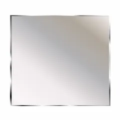 Rectangular wall-mounted mirror with a satin-finished silver stainless steel frame. Tamper-resistant design for use in commercial or institutional restrooms. Not lighted. Overall height 36-1/4 in, overall width 48 in.