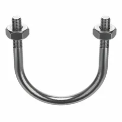 This standard U-bolt is designed to secure 1 1/2 in pipe, conduit, or tubing to structural supports. It features a 3/8"-16 thread size and a 2 5/8 in inside height. The bolt has a plain finish and is supplied in a pack of 10. Typical applications include fastening pipe runs in plumbing, HVAC, and material handling systems.
