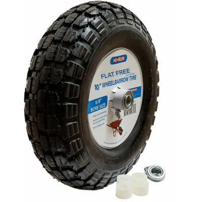 HI-RUN Tires and Wheels: 10 in dia Tire Size, Mfr Part # WB1002, Wheelbarrow Tire - Wheelbarrow Tires