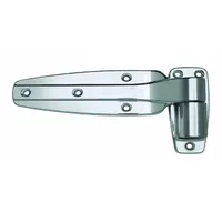 Cam-rise hinge for commercial refrigerators and freezers. Designed to lift the door slightly during opening, providing self-closing action to maintain a tight seal. Suitable for cold-storage equipment requiring reliable door operation