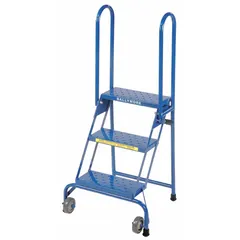 This steel folding ladder from BALLYMORE features a 16 in x 7 in platform and double handrails for stable access. The blue finished unit is assembled and has no locking mechanism. Suitable for reaching elevated storage or work areas in warehouses, stockrooms, and industrial facilities.