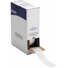 Wraparound Label: 6 in x 1 1/2 in, 1 1/2 in, Vinyl, White (Matte), For 0.64 in to 1.43 in Wire Dia (MPN BM-34-427). Key specifications — Printer Series Compatibility: M611; Recommended Ribbon: M7-R4300.