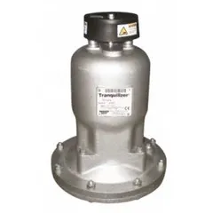 This pulsation dampener is constructed with a cast iron body and Santoprene elastomers. It features a 2-inch NPT inlet and a 2-inch NPT discharge. Designed to reduce pulsation in fluid systems, it helps stabilize flow and protect downstream equipment in industrial pumping applications.