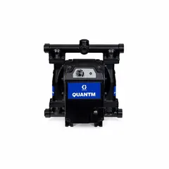 This electric diaphragm pump features an aluminum housing with 1-inch NPT fluid connections. It operates on 100-120V AC and includes PTFE diaphragms with EPDM backing and PTFE check valves. Suitable for transferring a range of industrial fluids, including aggressive and abrasive media.
