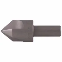 General purpose countersink with 100° included angle and three-flute design for smooth, chatter-free operation. Body diameter is 1/2 in, made from AlTiN-coated high speed steel for extended tool life. Used for deburring and countersinking holes in metal, plastic, and composite materials