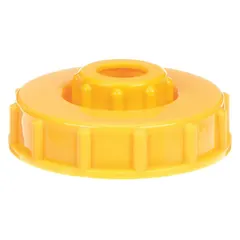 Yellow threaded retaining lid made of polyethylene. Designed for use with the 3KZP6 adhesive bottle. Sold individually. Secures the cap assembly for controlled dispensing in industrial adhesive applications.